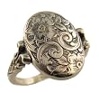 Victorian Style Sterling Silver Engraved Floral Whimsy Ring