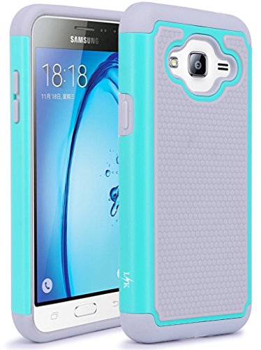 J3 Case, Express Prime Case, Amp Prime Case, LK [Shock Absorption] Hybrid Armor Defender Protective Case Cover for Samsung Galaxy J3 / Express Prime / Amp Prime (Mint)