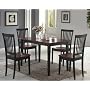 5pc Dining Table & Chairs Set Contemporary Style Two Tone Finish