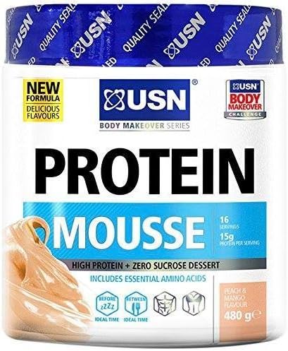 USN Protein Mousse Peach &amp; Mango Flavour 480G by Protein Mousse