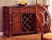 Kitchen & Housewares : Distressed Brown Wood Server With Wine Rack