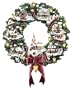 Thomas Kinkade Illuminated Christmas Village Wreath