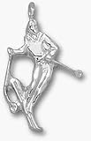 Action Skier Charm - Sterling Silver Jewelry