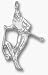 Action Skier Charm - Sterling Silver Jewelry