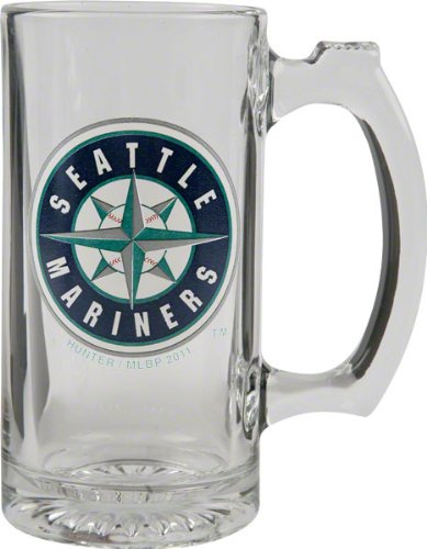 Seattle Mariners Beer Mug: 3D Logo Glass Tankard
