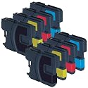 LC1100 Compatible Ink Cartridges - 8 Item MultiPack - for use with Brother DCP-385C DCP-535CN DCP-585CW DCP-6690CW MFC-490CW MFC-5490CN MFC-5890CN MFC-6490CW MFC-790CW MFC-990CW Pack Contains (2 x LC1100BK 2 x LC1100C 2 x LC1100M 2 x LC1100Y)