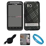 Matte Black with Silver Plaid Durable 2 Piece Protective Crystal Hard Shiel ....