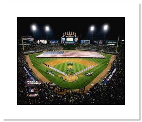 2005 Chicago White Sox MLB Double Matted 8x10 Photograph World Series Game 1 Flag