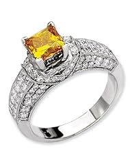 14kw Emma Grace Princess Cultured Diamond Ring