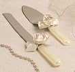 Blush Ivory Bouquet Cake Knife and Server