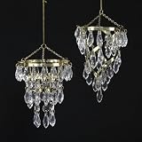 CLEAR ACRYLIC & GOLD METAL CHANDELIER ORNAMENT