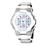 Casio Women's BGA112C-7B Baby-G White and Silver-Tone Rhinestone Accented Watch B002V1KJ66