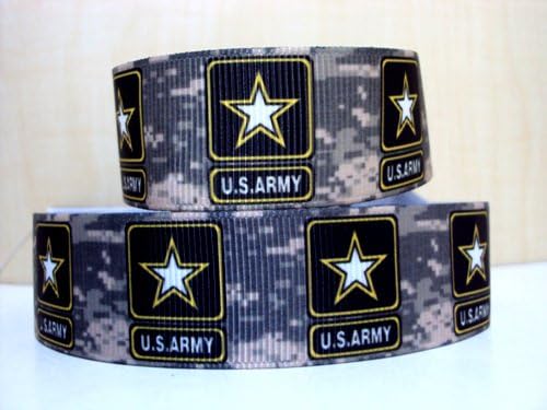 5 yards 1" Military Inspired NEW US Army Camo Print Grosgrain Ribbon