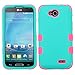 LG Optimus L90 Case, Rock Me Wireless (TM) 3 items Bundle - Screen Protector, 24K Gold Plating Electromagnetic Waves Blocking Sticker and Triple Layers Protective Case for LG Optimus L90 D419. (Teal Green / Pink)