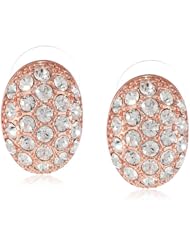 T Tahari "Essentials" Crystal Pave Oval Stud Earrings
