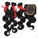 Eayon Hair®Top Quality 100% Raw Virgin Peruvian Human Hair With Lace Closure (4*4) Body Wave Natural Color