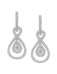 18k White Gold 1.88 Ctw Figure 8 Diamond Earrings