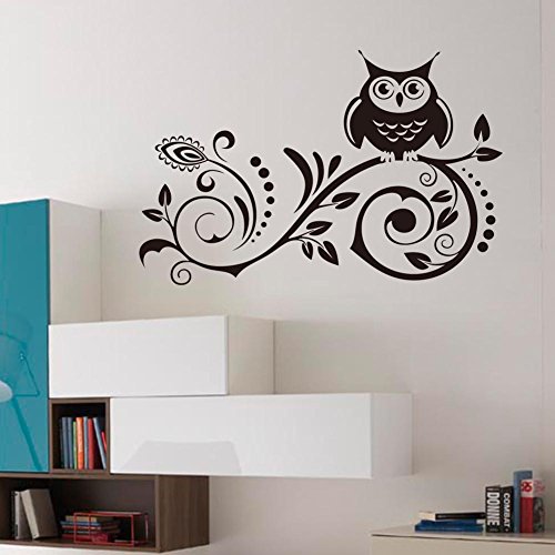 Vakind Black Owl Removable Art Vinyl Wall Sticker Decal Room Home Decor DIY