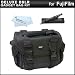 Deluxe Large Digital Camera Gadget Bag / Case For Fuji Fujifilm FinePix HS50EXR, HS35EXR, HS30EXR, HS25EXR, HS20EXR, SL1000, SL300, S8200, S6800, S4800, S4500, S4200 Digital Camera + Lens Pen Cleaning Kit + MicroFiber Cleaning Cloth