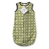 SwaddleDesigns zzZipMe Sack - Lime with Brown Mod Circles, 3-6 Months