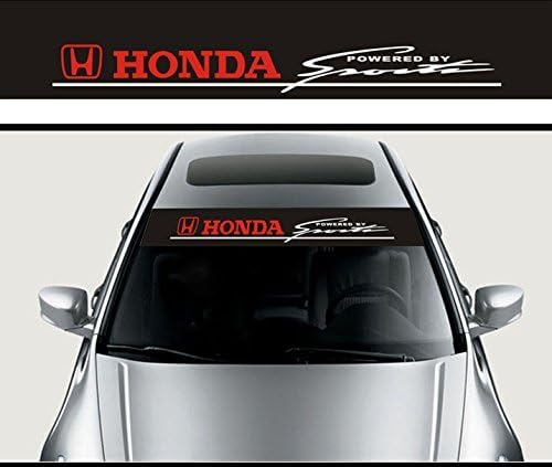 Outstorer 130x22cm Reflective Honda Sports Windshield Banner Decal Vinyl Car Stickers Auto Exterior Modifield Accessories (Black Background)