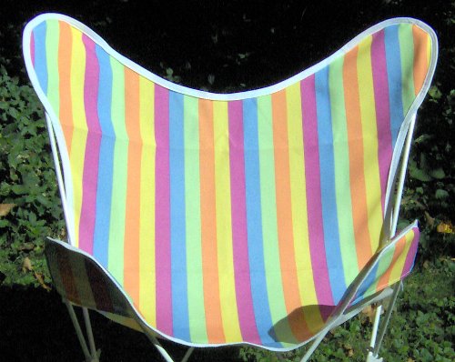 Butterfly Chair Replacement Cover in Soft Poly Cotton Striped Fabric
