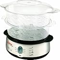 Tefal Aquatimer VC100915 Steamer, 2 Tier, Black and Chrome
