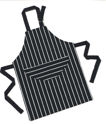Rushbrookes Children s Aprons Navy Butchers Stripe