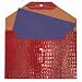 Crocodile Embossed Leather Large Envelope, Red, Holds up to 9x12 folder