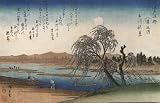 6 x 4 Greetings Birthday Card Japanese Art Utagawa Hiroshige Willow on a river bank
