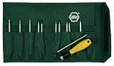 Wiha 26985 System 4 ESD Safe Drive-Loc Slotted 1.5-4.0 and Phillips 000-1 and Torx T1-T15, Interchangeable 12-Piece Set