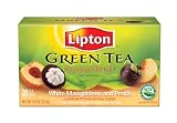 Lipton Green Tea Bags, Superfruit White Mangosteen with Peach, 20-Count,  Boxes (Pack of 6)