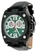 Adee Kaye Men's Black IP Chronograph Watch with Green Textured Dial #AK7982-M3