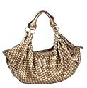 Trendy Tia Woven Hobo/Handbag - Bronze/Pewter Gold