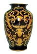 Black and gold porcelain vase - 12"H