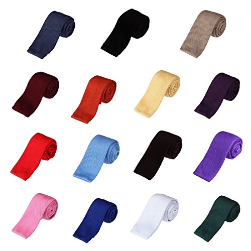 DAO3E01 Mens Solid Gift For World Skinny Knit Knit Tie For Groom By Dan Smith