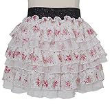 Lipstik Girls White Lace Floral Tiered Ruffle Skirt 7