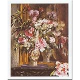 IMAGE OF Pierre-Auguste Renoir Peonies Lilacs and Tulips Art Print Poster - 16x20
