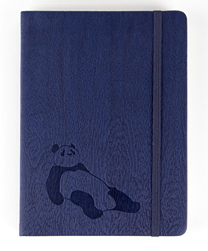 Red Co Journal with Embossed Panda 240 Pages, 5"x 7" Lined, Navy Blue