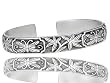 Oxidized White Copper & Zinc "Silver" Butterflies Open Back Cuff Bracelet by Tiger Mountain