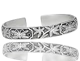 Oxidized White Copper & Zinc "Silver" Butterflies Open Back Cuff Bracelet by Tiger Mountain