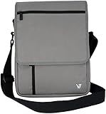 V7 Over Shoulder Shock and Water Resistant 10.1-Inch Tablet Messenger Bag for Apple iPad Air 2, Google Nexus 9, Amazon Fire, Lenovo IdeaTab / Yoga, Samsung Galaxy Tab 4 / Note, mobile devices - (TD21GRY-1N) - BLACK