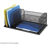 Safco Products 3254BL Onyx Mesh Desktop Organizer with 3 Vertical/3 Horizontal Sections, Black