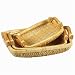 Whitney Design ML-9213 Woven-Willow Rectangular Tray with Wood Handles, Set of 3