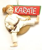 Martial Arts Kicking Karate Girl Sports Christmas Ornament 4