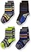 Stride Rite Boys' Little 4pk Basic Stripe Crew, Assorted Primary, Sock: 7-8.5 / Shoe: 10-13