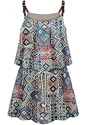 Sleeveless Spaghetti Strap Geometric Print Short Shift Polyester Mini Dress 