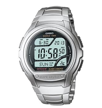 Casio Men's Silver Digital Wave Ceptor Watch Model WV-585DA-1AV