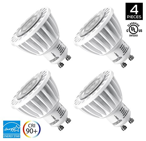 Hyperikon MR16 GU10, LED 7W (50W equivalent), 380 lumen, 2300K (Amber Glow), CRI 90+, 120 Volt, 40° Beam Angle, Dimmable, UL-listed and ENERGY STAR Qualified - (Pack of 4)