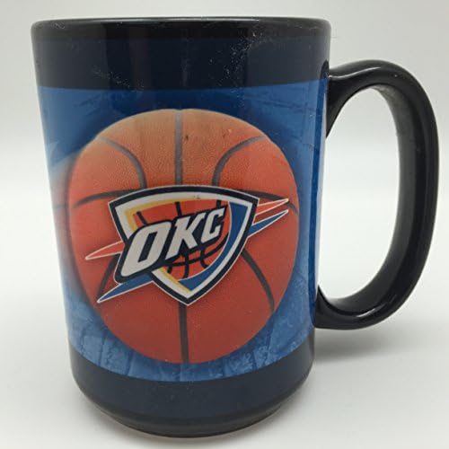 NBA Oklahoma City Thunder Logo 15oz Black Ceramic Coffee Mug - Rare &amp; Collectible